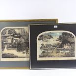 Graham Clarke, 2 etchings, crabbers (artist's proof), plate 11" x 16", and waiting at the