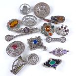 Various Scottish and Celtic style jewellery, including hardstone brooches Lot sold as seen unless