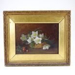 Alice Hulme, oil on canvas, Christmas roses, signed with artist's inscription verso, 12" x 16",