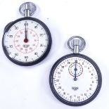 HEUER - 2 Vintage steel-cased stopwatches, case widths 53mm, both working Both good overall