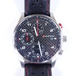 AUDI - a stainless steel Sport quartz chronograph wristwatch, carbon fibre dial with luminous Arabic