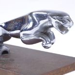 A chrome plate Jaguar car mascot on copper base, length 19cm Good condition