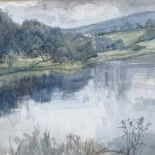 Kathleen Bride (Irish), watercolour, lake scene, signed and dated 1978, 11.5" x 15", framed Some