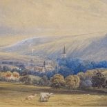 Edwin Earp (1851 - 1945), watercolour, landscape, 6.5" x 13", framed Slight paper discolouration