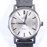 OMEGA - a Vintage stainless steel Geneve automatic wristwatch, ref. 1660163, silvered dial with