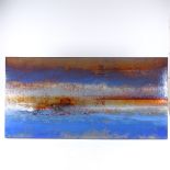Mark Maxwell, oil on aluminium, Sparta I signed and dated 2007 verso, 19.5" x 40", unframed