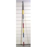 A Vintage barge pole painted in coloured sections, circa 1940s/50s, length 2.5m, (BBC Antiques