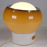 GUZZINI - mid-century plastic and chrome plate desk lamp on stand, diameter 34cm