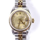 ROLEX - a lady's bi-metal Oyster Perpetual Datejust automatic wristwatch, ref. 69173, circa 1995,