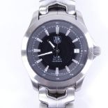 TAG HEUER - a stainless steel Link automatic wristwatch, ref. WJF2110, circa 2004, black dial with