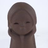 1960s Soviet era bust of a girl, made by Tekt Art of Estonia, height 25cm Perfect condition