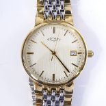 ROTARY - a bi-metal gold plated stainless steel quartz wristwatch, ref. GB00497/03, silvered dial