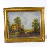 Laine Porter, oil on canvas, rural scene, signed, 16" x 20", framed Good condition