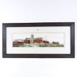 Mat Barber Kennedy RI, watercolour, South Farm, Lima Ohio, signed with artist's label verso, 6" x