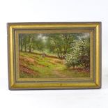 James McIntyre, oil on panel, May Hampstead, signed with monogram, also inscribed verso, 10" x 15.