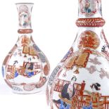 A pair of 19th century Japanese porcelain vases, hand painted decoration with 6 character marks,