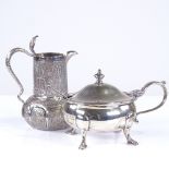 Various silver and white metal, including George VI mustard pot by William Comyns, engraved Vesta