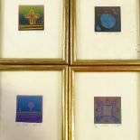 Dale Devereux Barker (born 1962), set of 10 colour lino-cut prints, abstract compositions, 1989, all