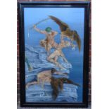 Ronald Fowler, large oil on board, Classical composition, signed, 48" x 29", framed The marks on the
