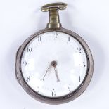 An early 19th century silver pair-cased open-face key-wind Verge pocket watch, by Jackson of London,