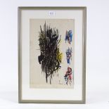 Ed Smith (1923 - 188), watercolour/ink abstract, signed and dated '52, 17.5" x 11", framed Several