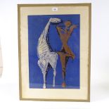 Marino Marini, lithograph, horse and acrobat, signed and dated 1955 in the plate, image 22" x 15",