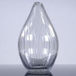 Tapio Wirkkala for Iittala Finland, Onion vase, line cut glass, 1958, signed, height 13cm