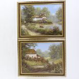 Terry Heath (1943 - 2011), pair of oils on canvas, Cornish scenes, 12" x 16", framed Good condition