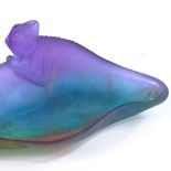DAUM - Pate de Verre, multi-colour glass chameleon design dish, 16.5cm across Perfect condition