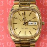 OMEGA - a Vintage gold plated Seamaster automatic wristwatch, ref. 166.0213, champagne dial with