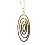 A modern 9ct gold oval disc pendant necklace, on 9ct flat curb link chain, pendant height
