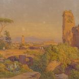 Salomon Corrodi (1810 - 1892), watercolour, view of Rome, signed and dated 1864, 13" x 18", framed