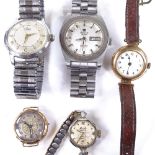 Various wristwatches, including Vintage Tissot PR516 automatic wristwatch, 9ct cased watches etc Lot