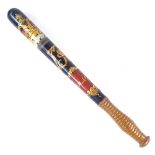 A Victorian Policeman's truncheon with painted and gilded VR cypher, the end stamped Field, 233