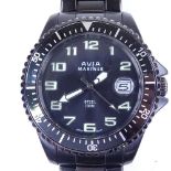 AVIA - a black coated stainless steel Mariner quartz wristwatch, ref. AV1164, black dial with