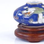 A small Chinese porcelain brush pot, with painted dragon design, diameter 6cm Perfect condition