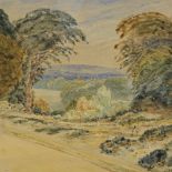 Emily Rebecca Prinsep, watercolour, terrace Ashgrove 27th August 1834, 6.5" x 8", framed Paper