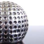 A modern Continental silver golf ball table lighter, maker's marks BR, diameter 8cm, 3.5oz weighable