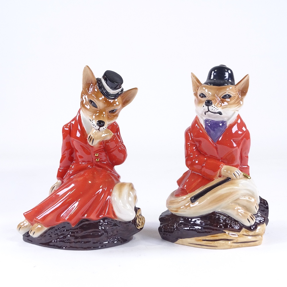 A pair of Cooper Craft Staffordshire China hunting foxes in red coats, height 19cm Perfect condition - Image 2 of 3