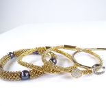 LINKS OF LONDON - 4 modern sterling silver-gilt bracelets and bangles, 80g total (4) As new