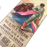 3 Spanish bull fighting posters, circa 1960s, unframed