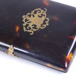 A 19th century French tortoiseshell purse/note case, with ivory note page, 10cm x 7c, Very good