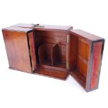 A mid-19th century mahogany apothecary cabinet, with brass carrying handle, no interior, width 35cm