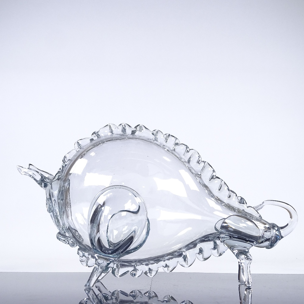 Andrea Tagliapietra (born 1955), Murano clear glass bull sculpture, made for OMG (Original Murano - Image 2 of 3