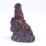 An 18th century German carved rootwood treen figure, height 8cm