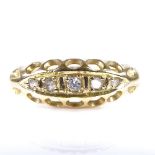 An early 20th century 18ct gold graduated 5-stone diamond half hoop ring, hallmarks Birmingham 1916,