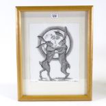 Al Hayball, giclee print, dancing hares, artist's proof, 6/10, signed in pencil, image 12.5" x 10.