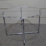 A Minotti Louis coffee table by Rudolfo Dordoni, with perspex or lucite top, and chromed steel base,