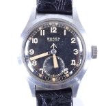 BUREN - a Second War Period British Military Issue nickel plated Grand Prix "Dirty Dozen" mechanical