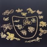 Collection of various English and Continental 9ct gold chain necklaces, including anchor link, box